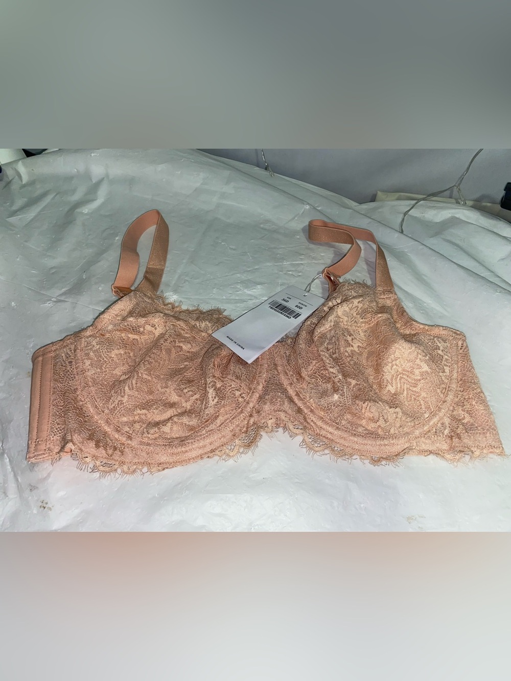 Lace Underwire Bra in Blush Pink - Women Intimates